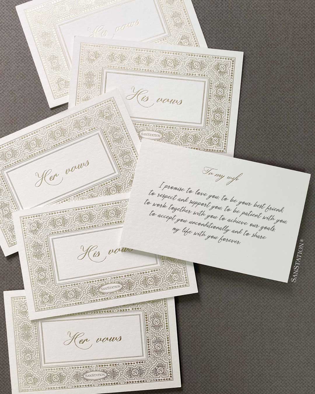 Golden Frame | Vows Cards