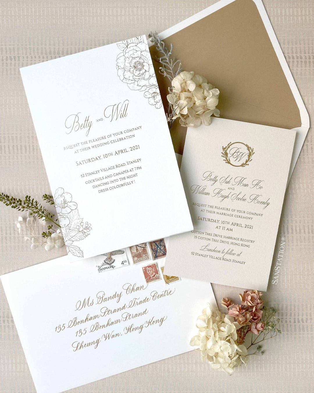 Gold Edged Invitation